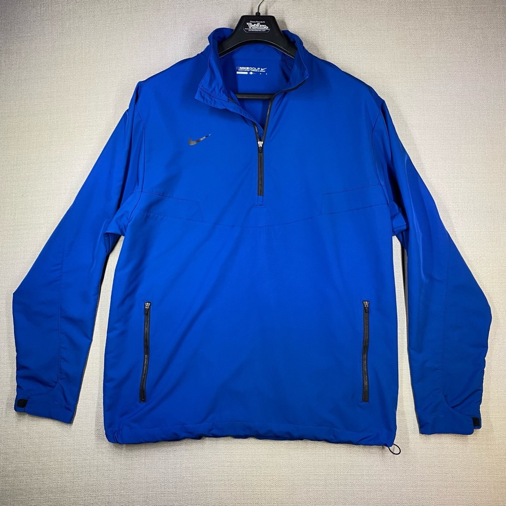 Nike Golf Mens 1/4 Zip Windbreaker Pullover Blue Size Large